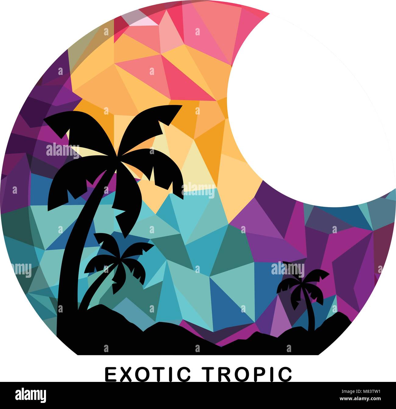 beach time tropical island summer vacation vector art logo template ...
