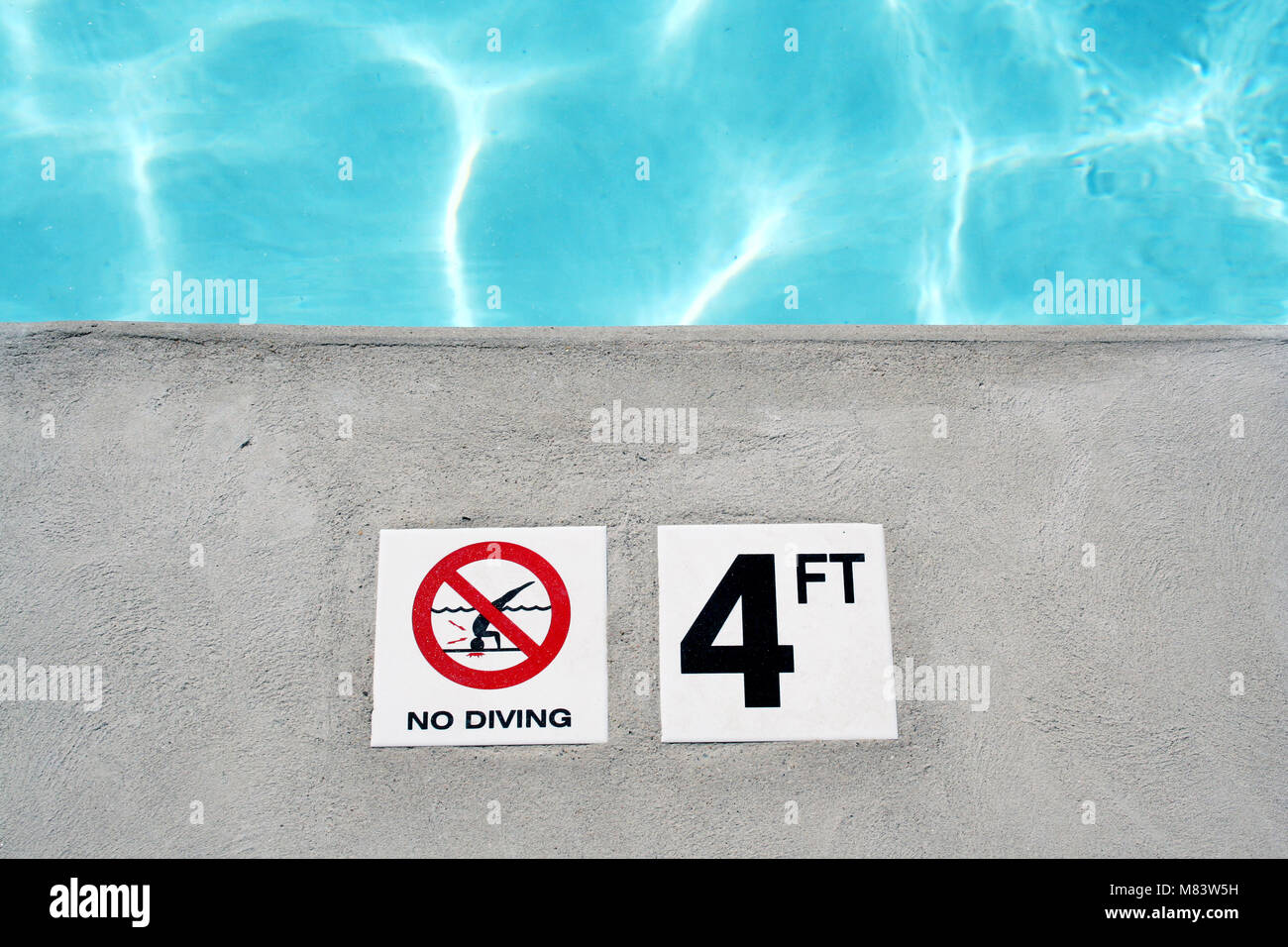 an image of a Swimming pool depth marker Stock Photo Alamy