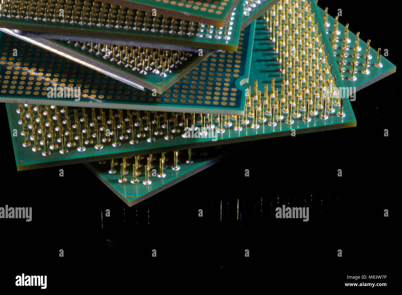 Microprocessors stacked Stock Photo Alamy