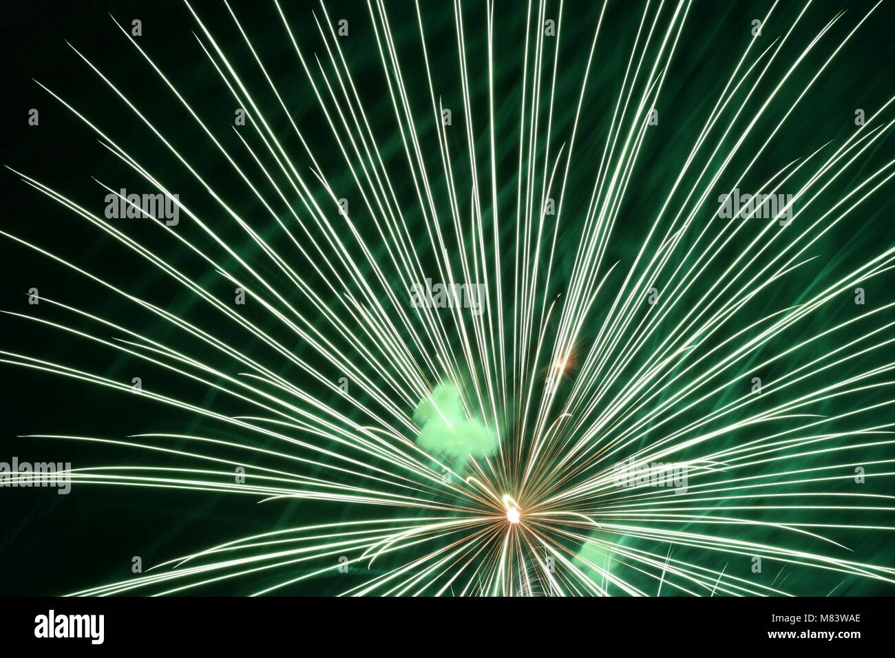 an image of exploding fireworks at night. Stock Photo