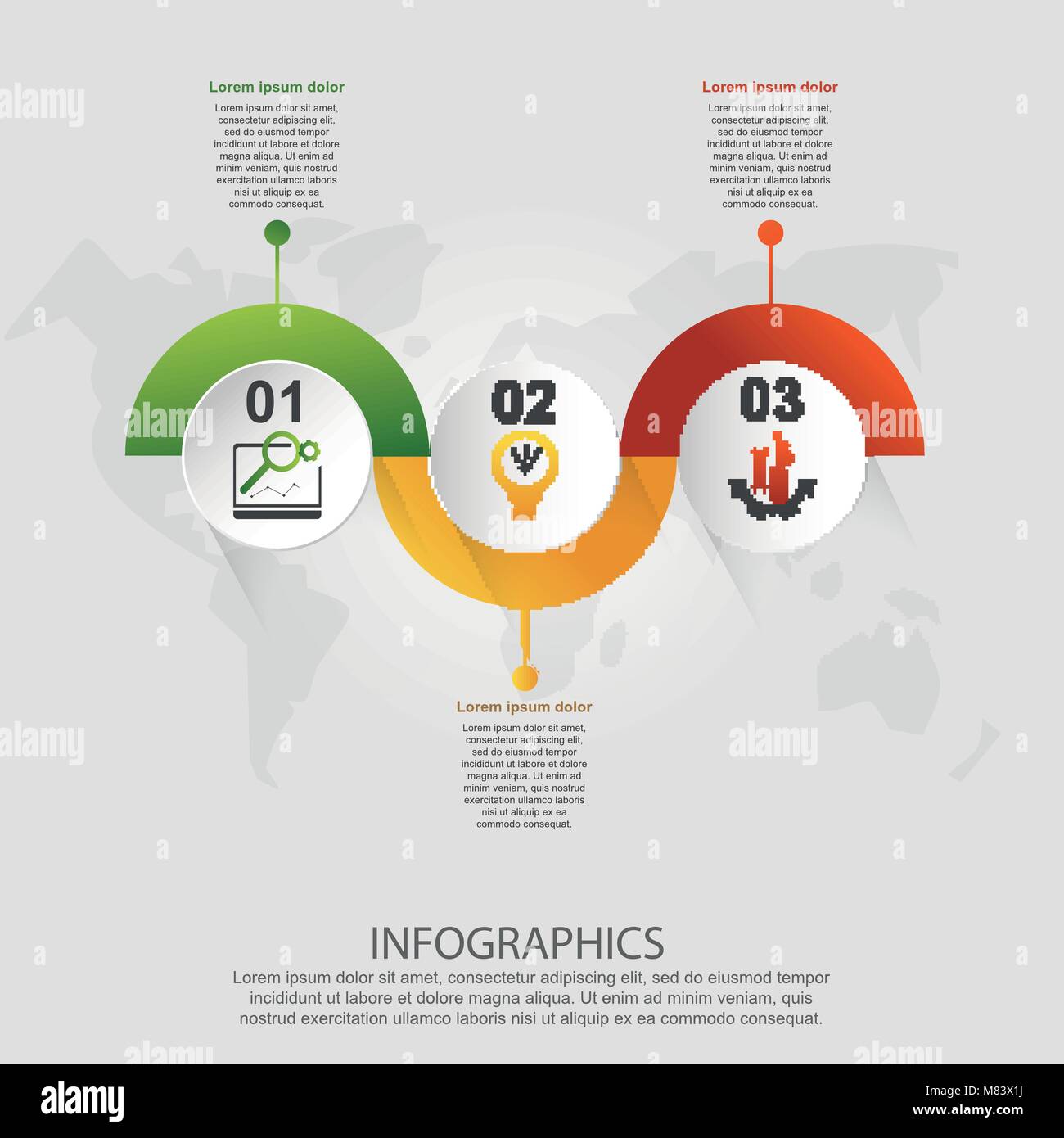 Modern vector illustration 3d. Template for infographic circles with ...