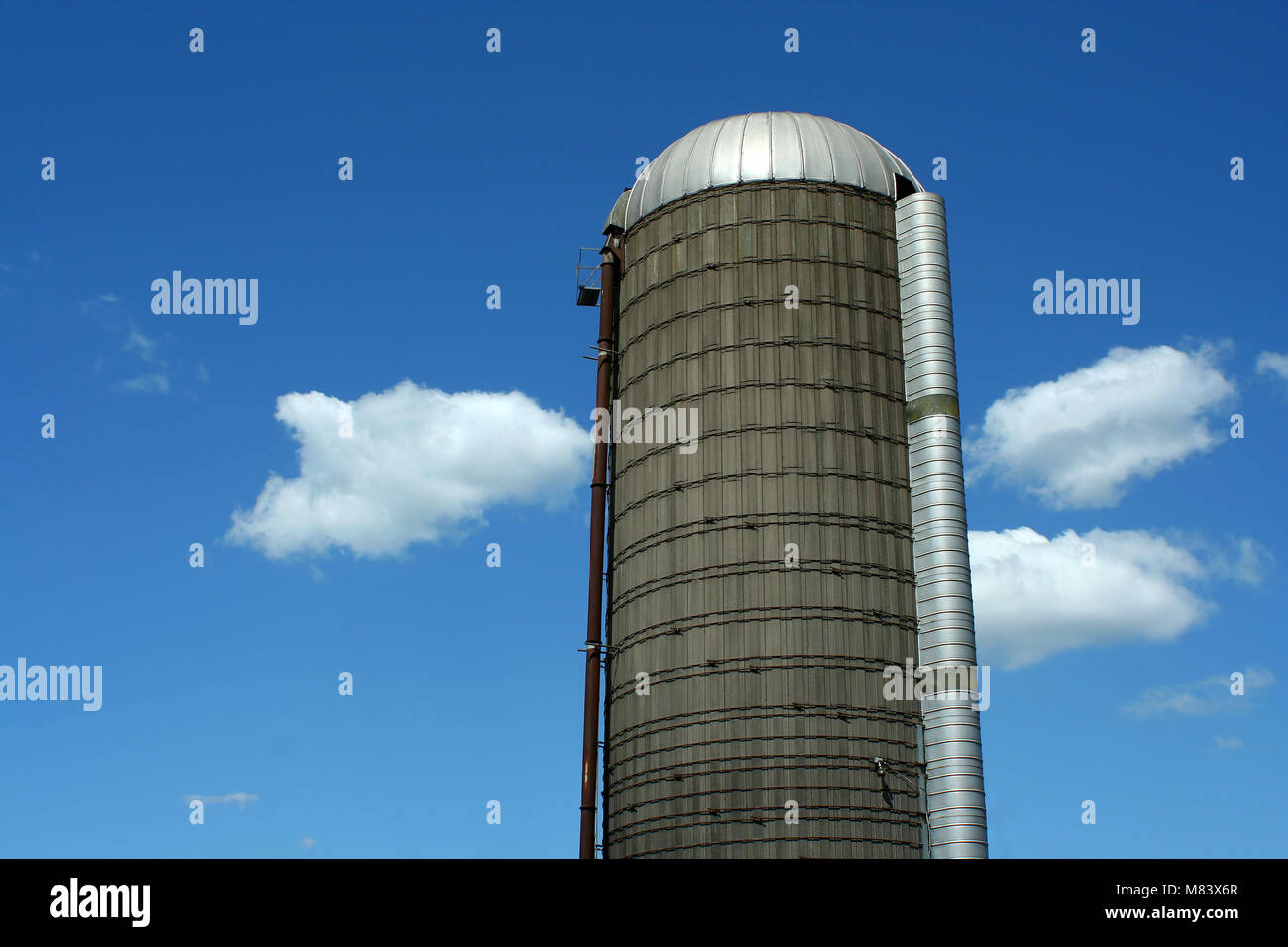 A grain silo against blue sky Stock Photo Alamy