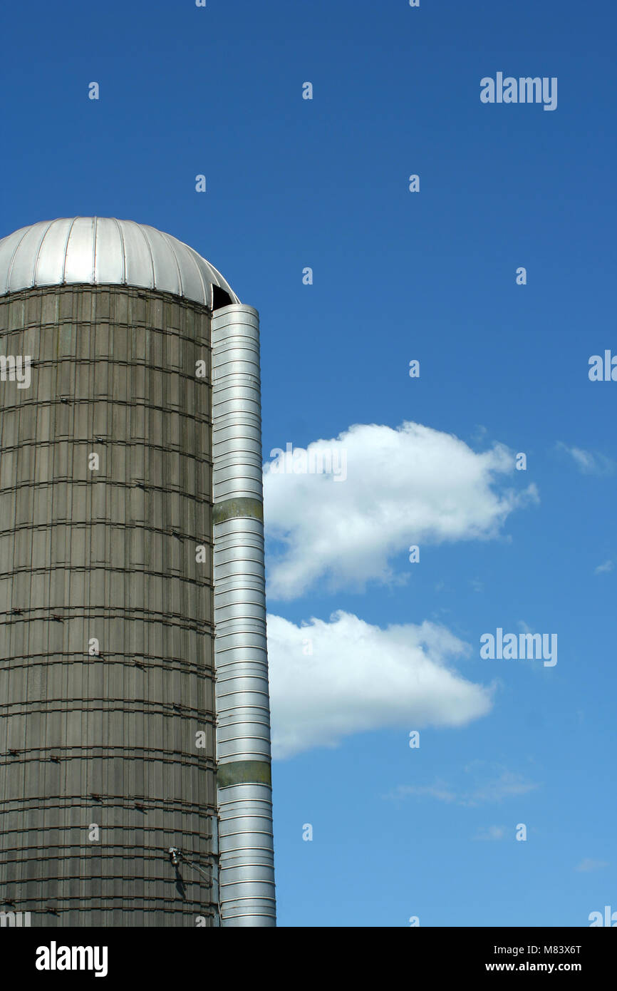 A grain silo against blue sky Stock Photo - Alamy