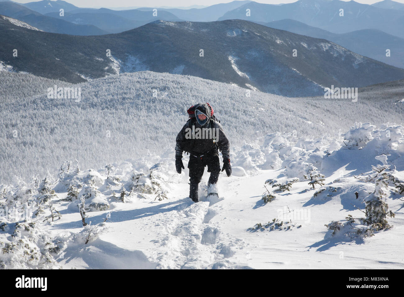 Twin Mountain Nh >> Winter Hiker On The Summit Of South Twin Mountain In The Twin Mountain Nh >> Winter Hiker On The Summit Of South Twin Mountain In The