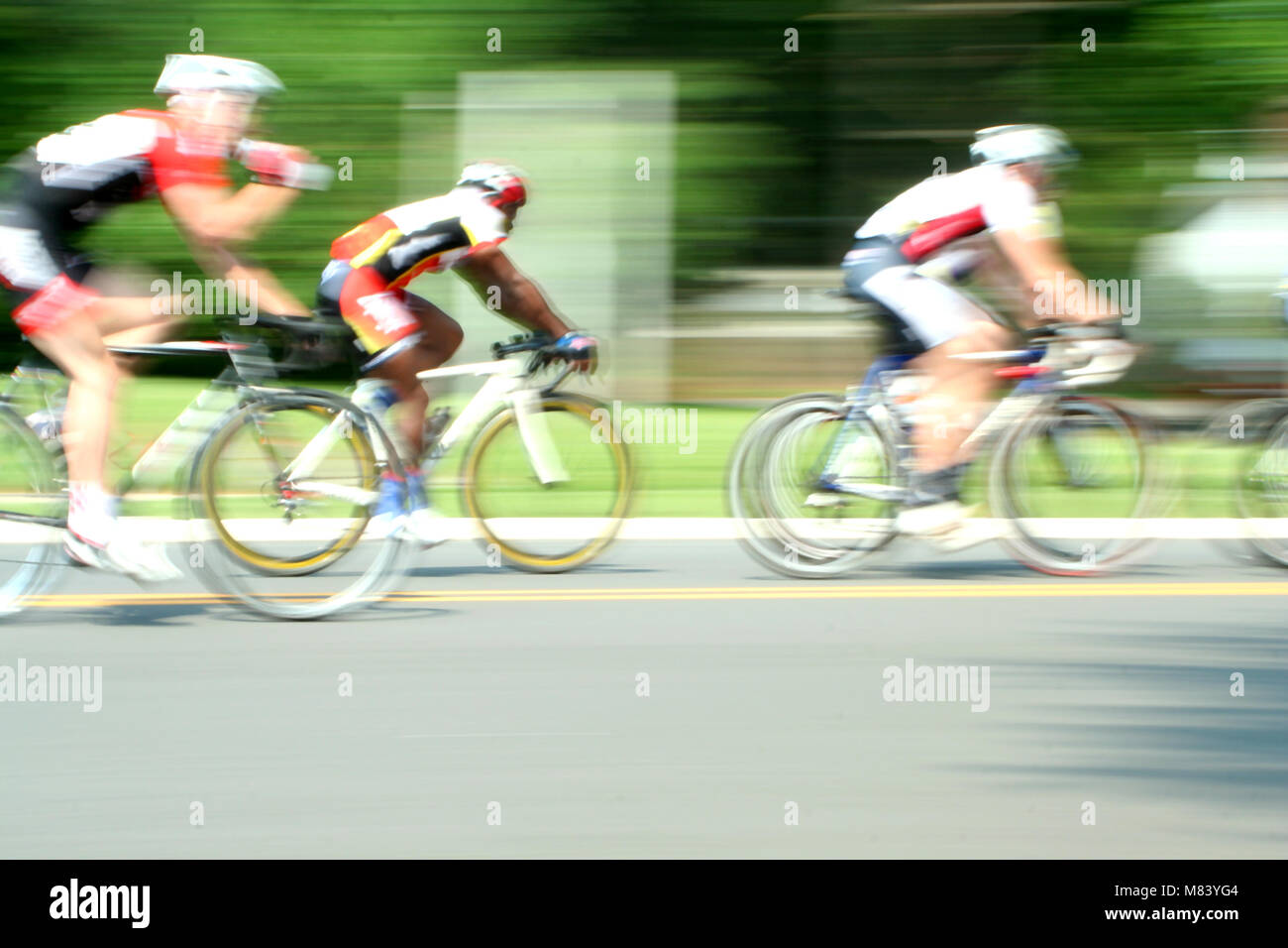 A Blurred motion bicycle race Stock Photo - Alamy