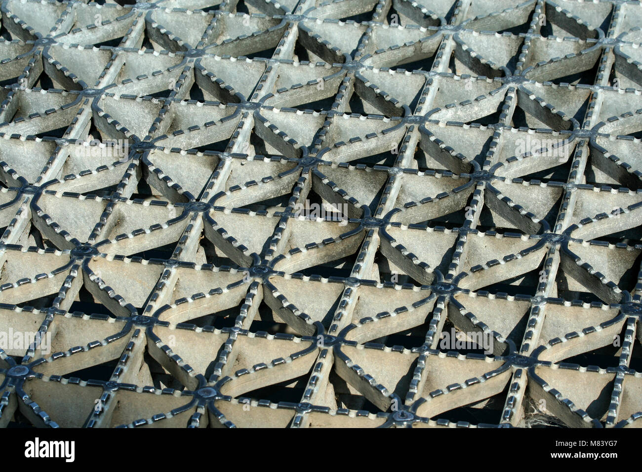 A Metal bridge deck background Stock Photo - Alamy