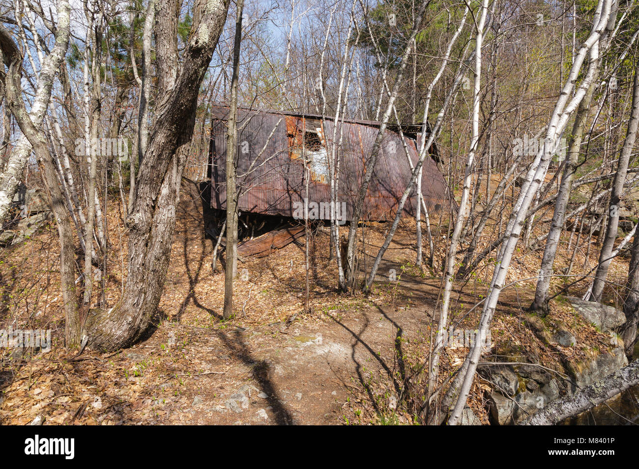 Building at the abandoned Redstone Granite quarry in Conway, New Hampshire USA Stock Photo Alamy