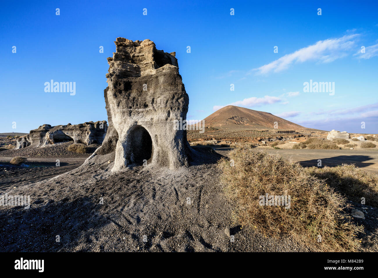Volcanic rock formations near Teseguite, Lanzarote, Canary Islands, Spain Stock Photo