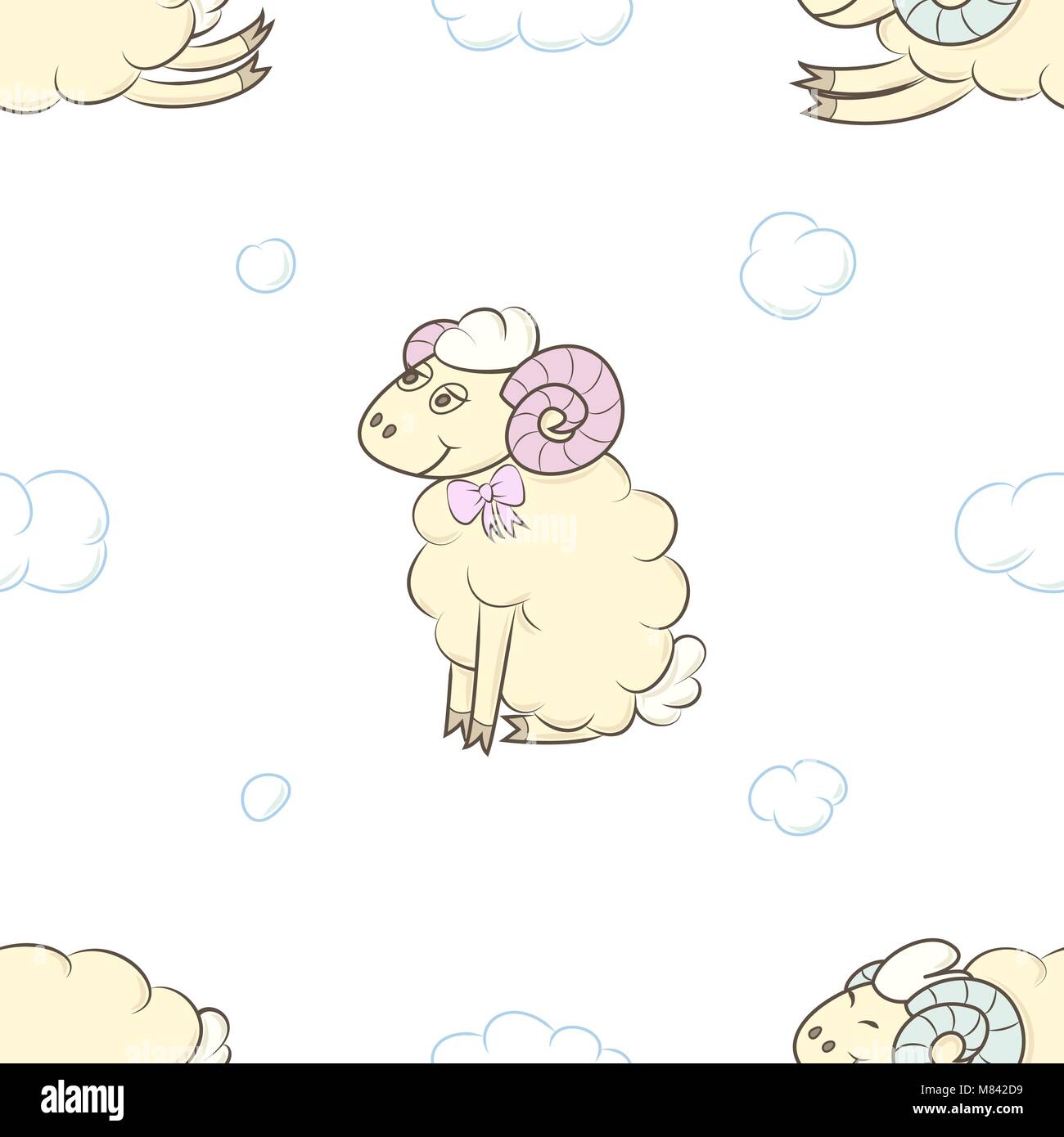 Seamless pattern background with cute sheep Stock Vector Image & Art ...