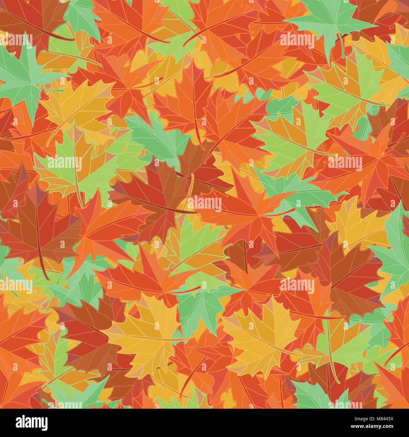 Autumn textile vector illustration. Maple leaf seamless pattern ...