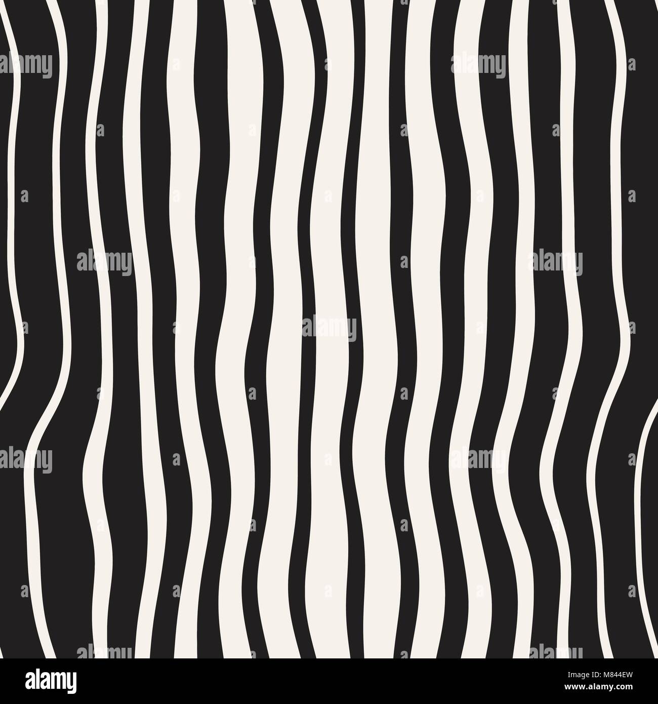 Vector seamless black and white hand drawn diagonal wavy lines pattern ...