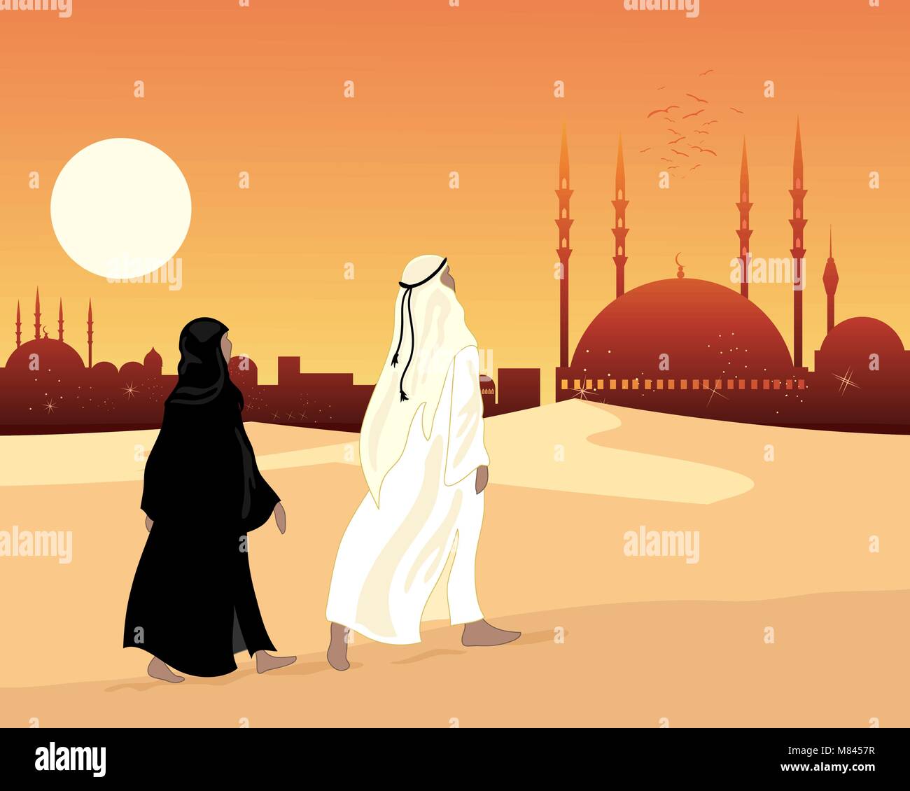 Muslim Couple Stock Vector Images - Alamy