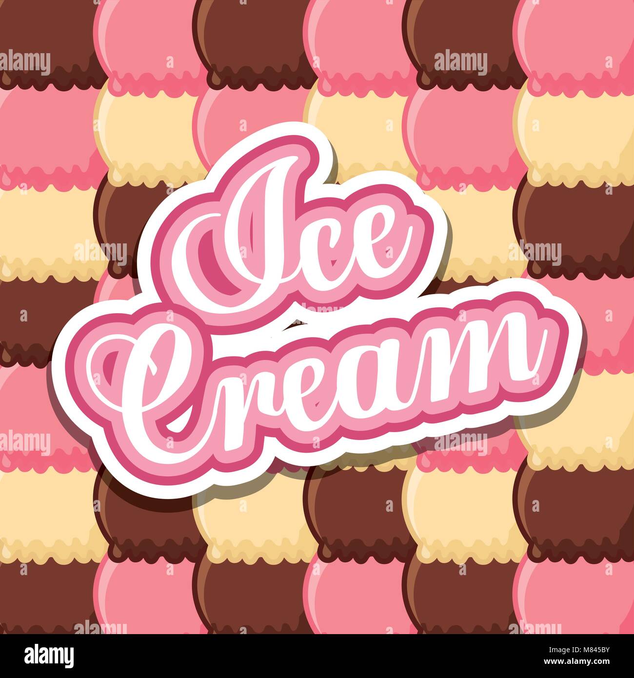 ice cream balls differents flavors sweet vector illustration Stock