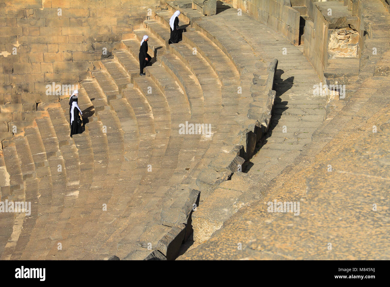 The ancient Roman theatre in Bosra, Syria Stock Photo