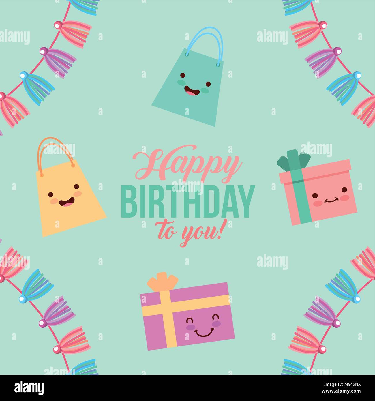 Happy Birthday To You Cartoon Gifts Kawaii Vector Illustration Stock Vector Image Art Alamy Happy Birthday To You Cartoon Gifts Kawaii Vector Illustration Stock Vector Image Art Alamy