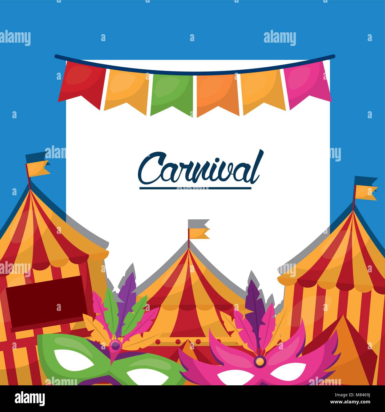 carnival fun fair tent festival vector illustration Stock Vector Image ...
