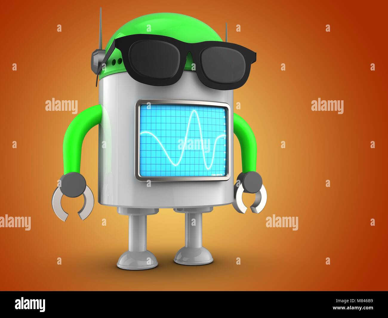 Tv screen robot character illustration hi-res stock photography and ...