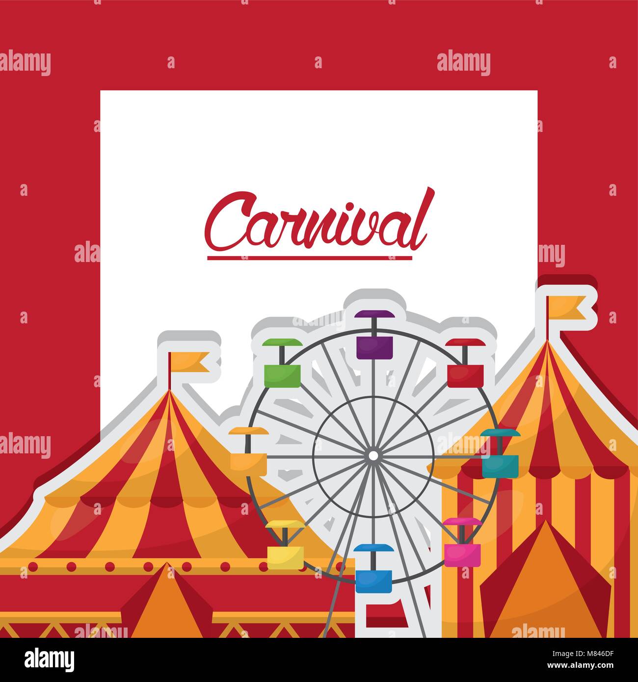 carnival fun fair tent festival vector illustration Stock Vector Image ...