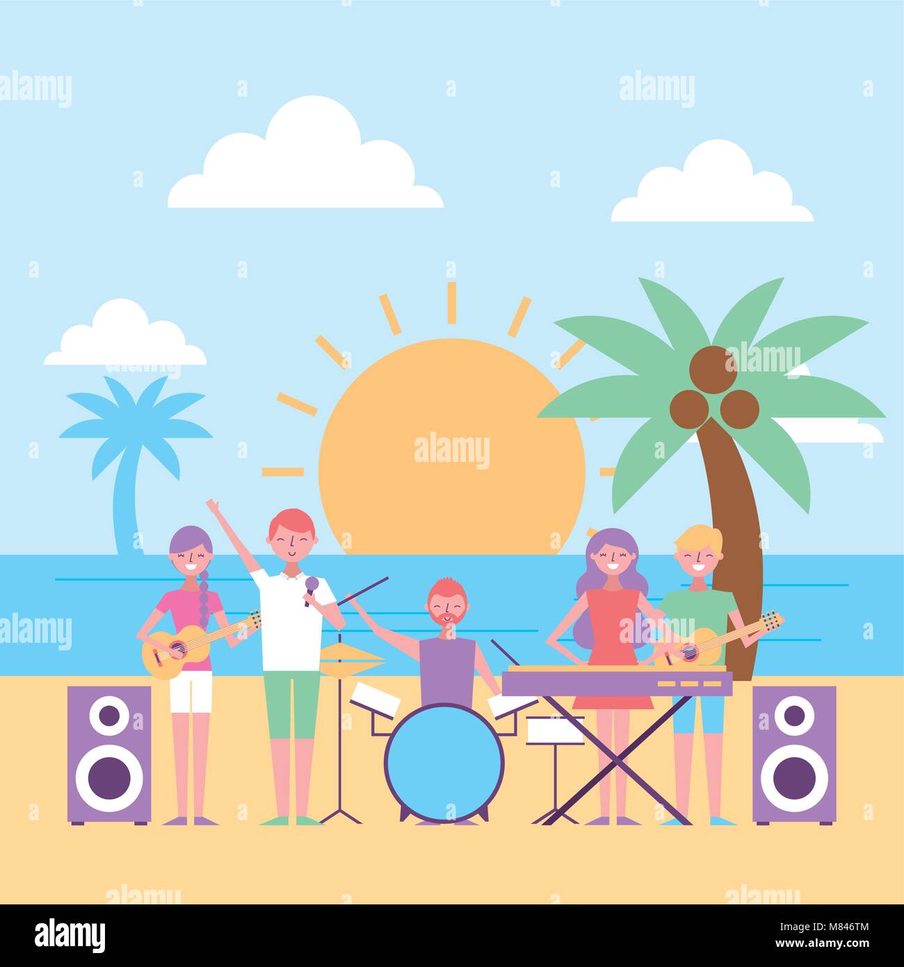 Beachy Instruments Blowing sea trumpet illustration Stock Vector Images - Alamy