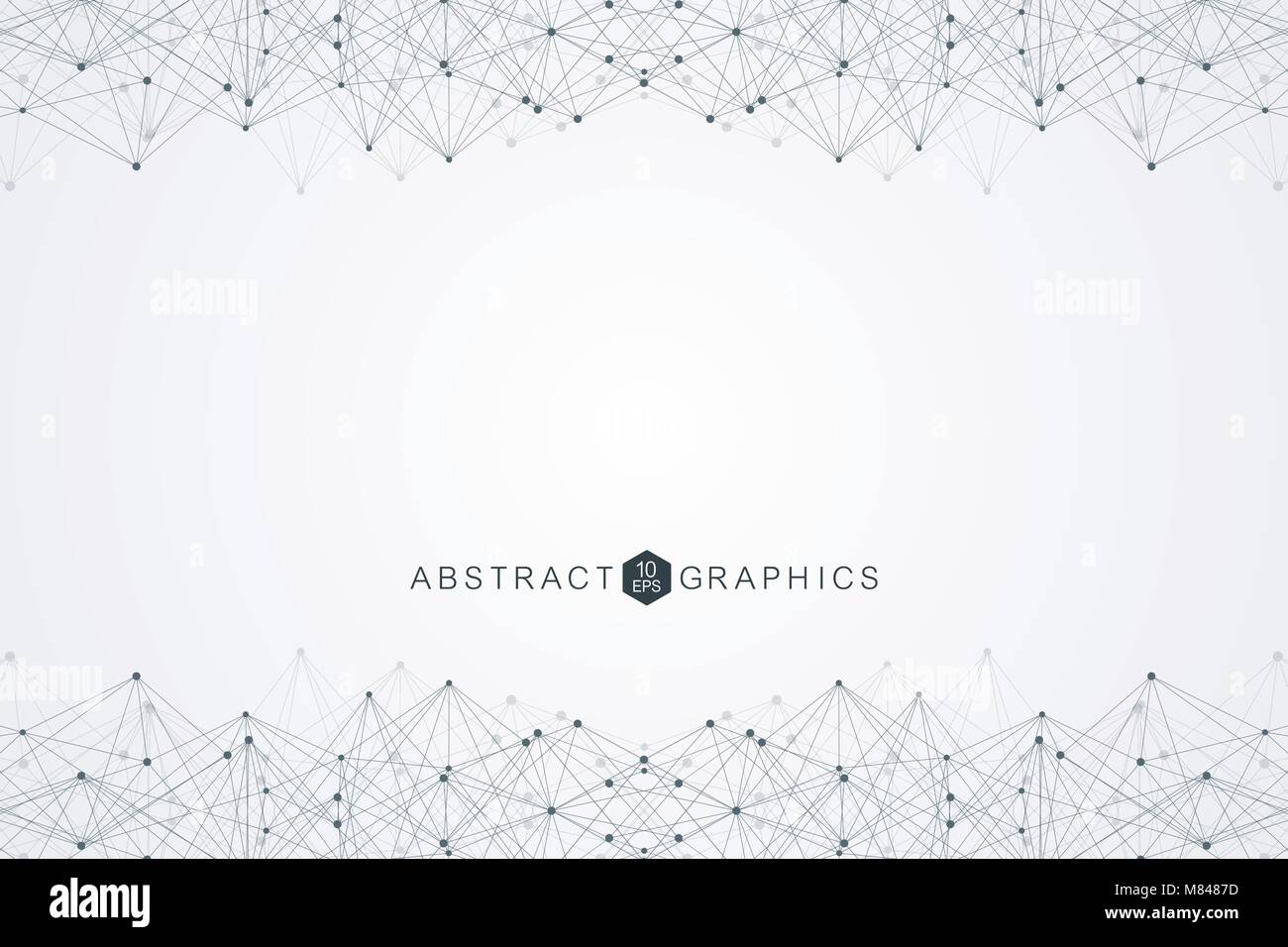 Geometric abstract background with connected line and dots. Big Data ...