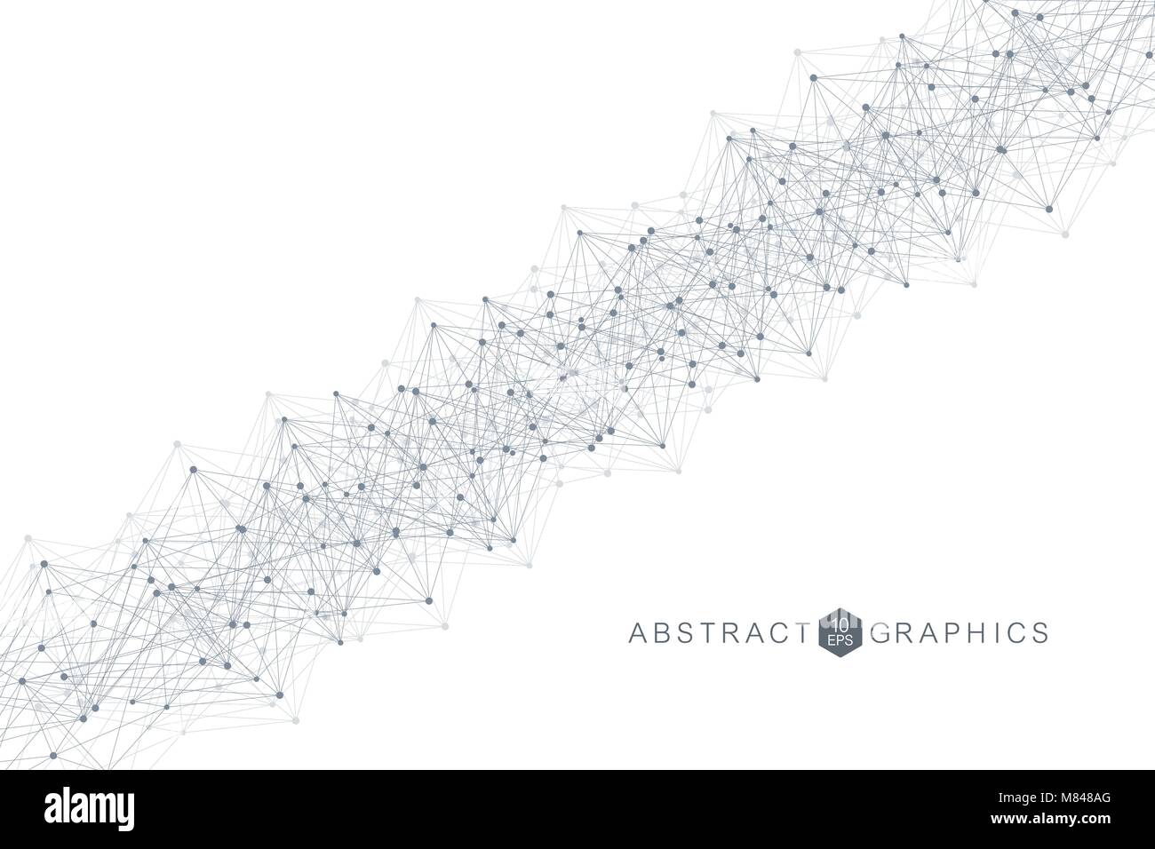 Geometric abstract background with connected line and dots. Big Data ...