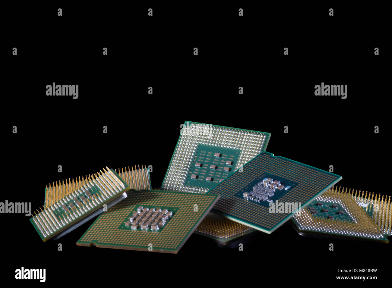 Microprocessors stacked one on the other - closeup and isolated Stock ...