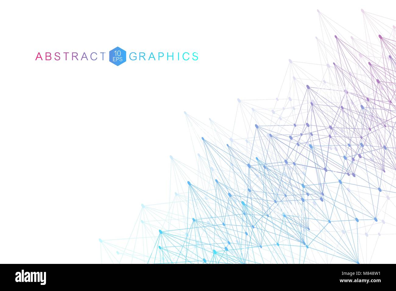 Geometric abstract background with connected line and dots. Big Data ...