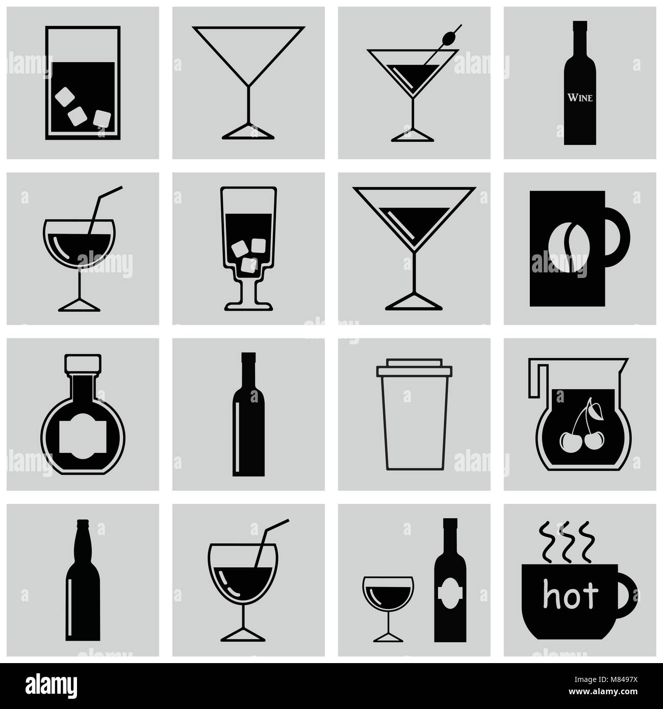 Grey tea set Stock Vector Images - Alamy