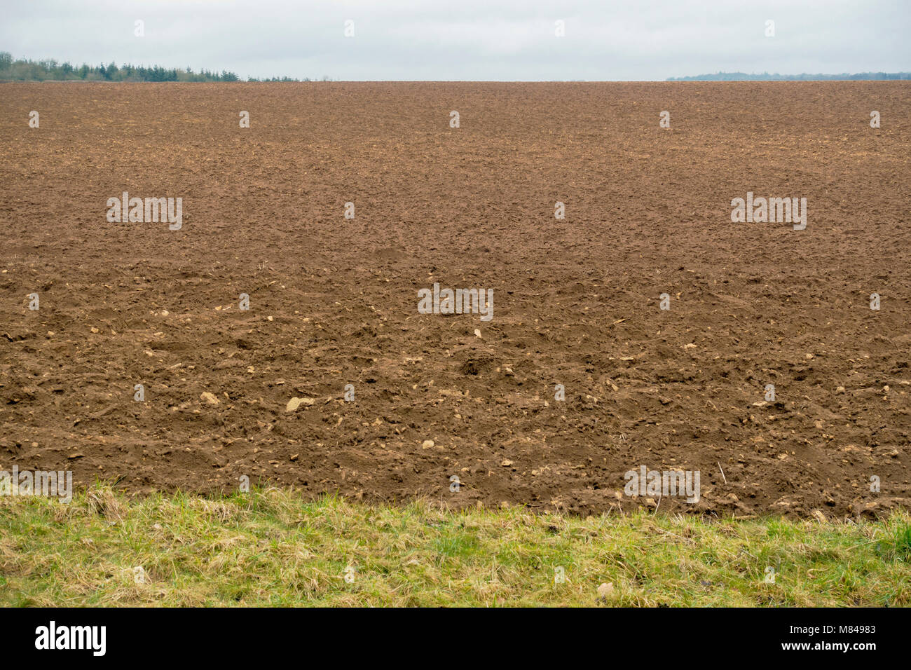 A ploughed field in Cirencester Stock Photo