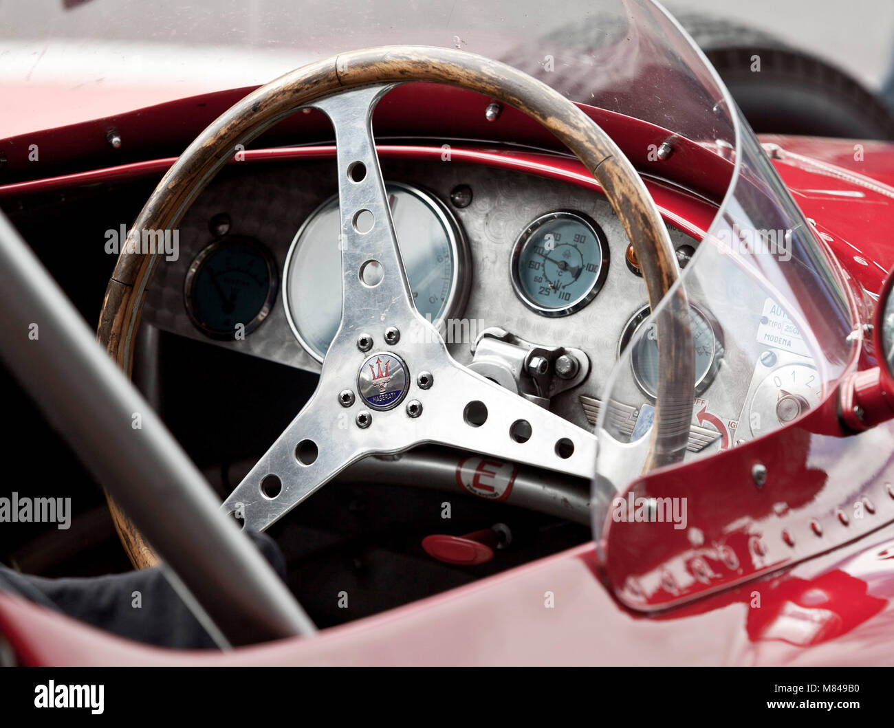 Maserati racing car cockpit, 1950s in redHistoric Stock Photo - Alamy
