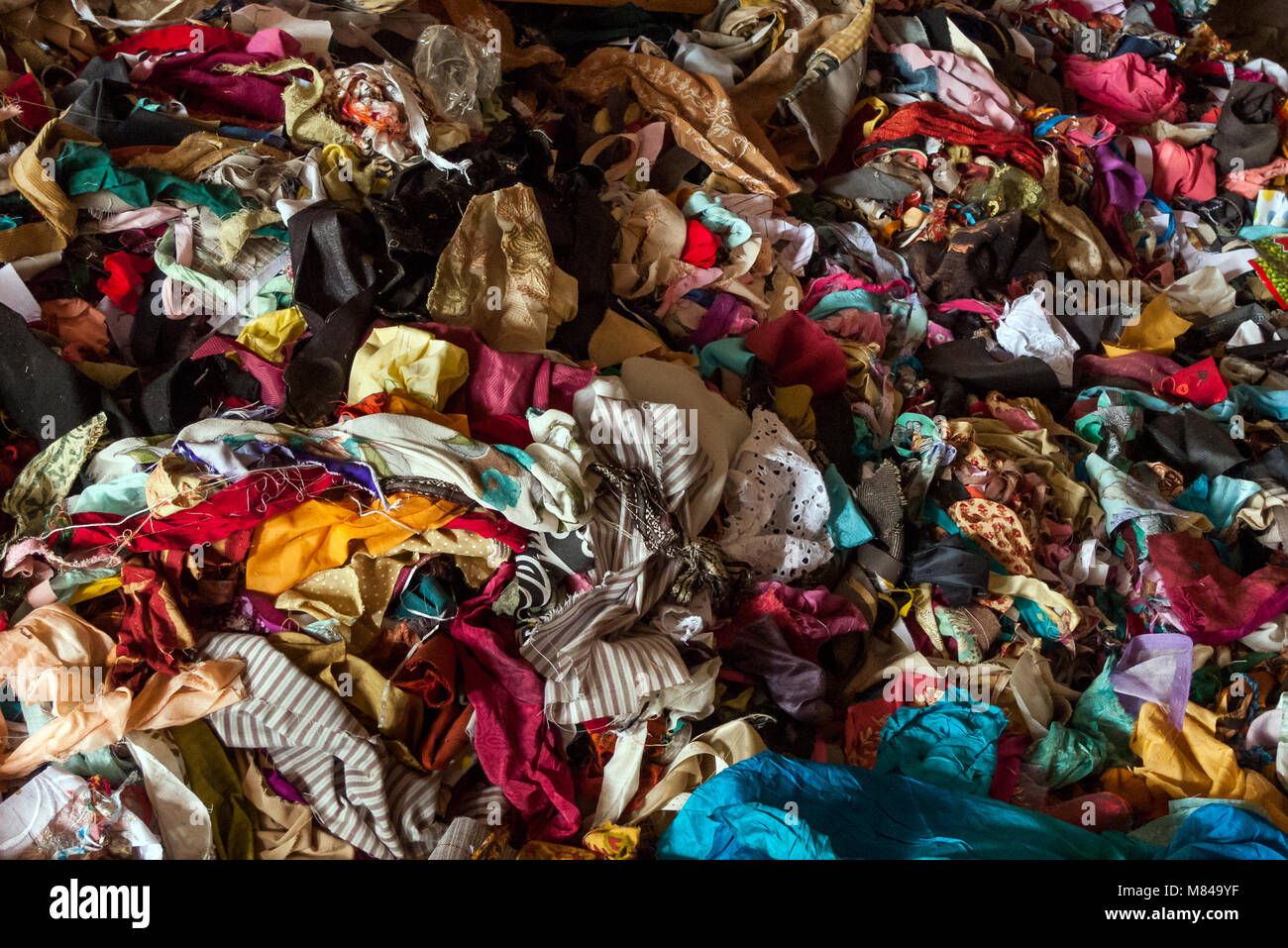 Chandigarh, India: A bunch of colorful rags Stock Photo