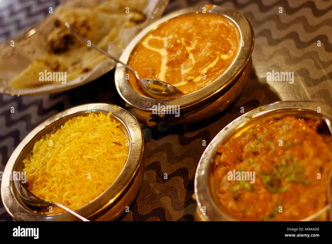 Indian food - tikka masala and butter chicken Stock Photo - Alamy