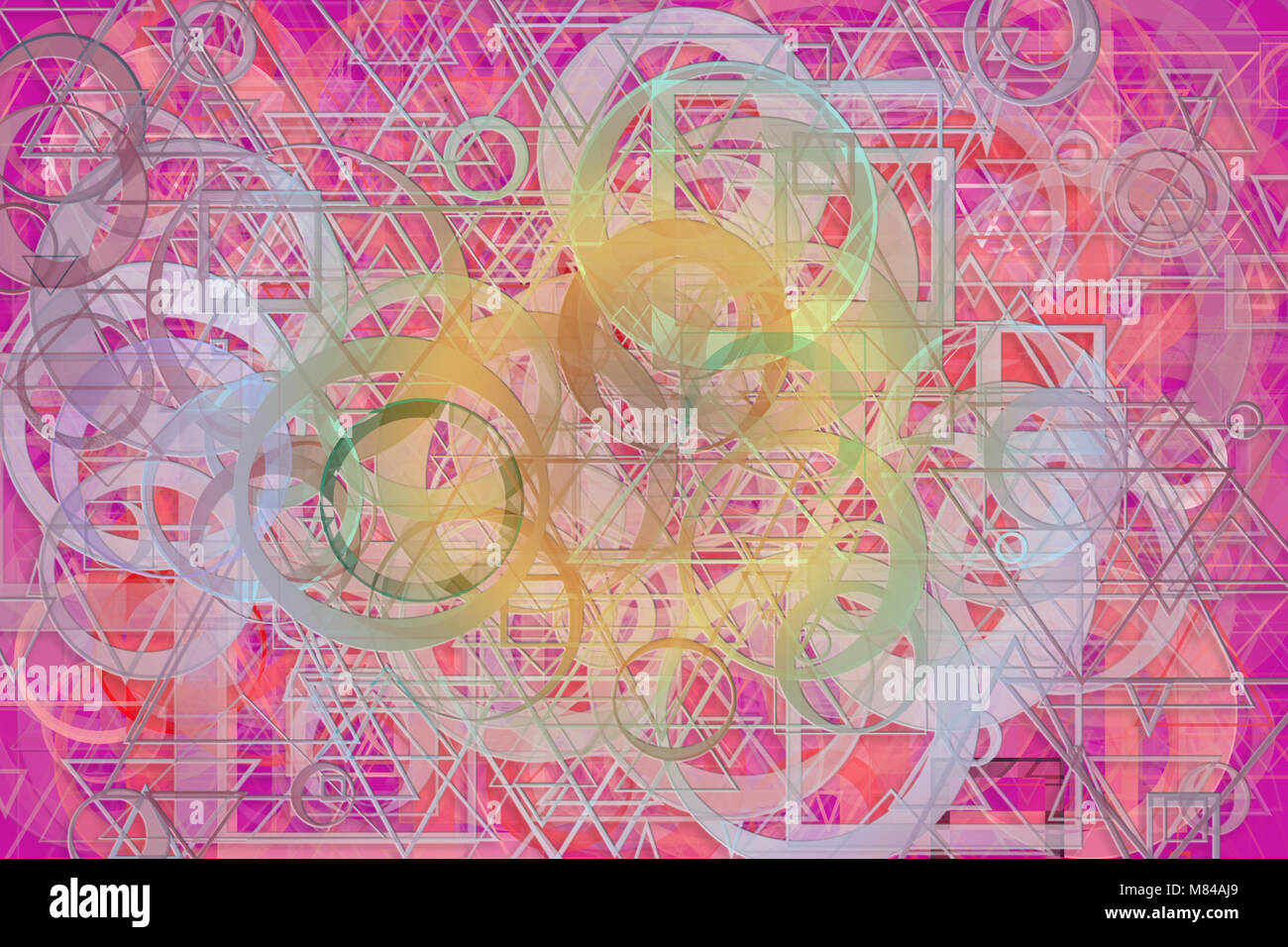 Abstract embossed & random circle, square, rectangle & triangle shape ...