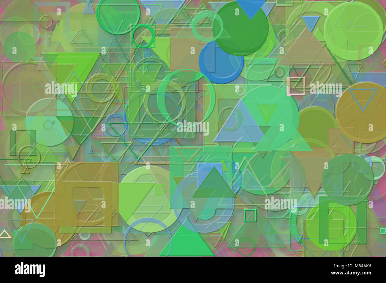 Abstract embossed & random circle, square, rectangle & triangle shape ...