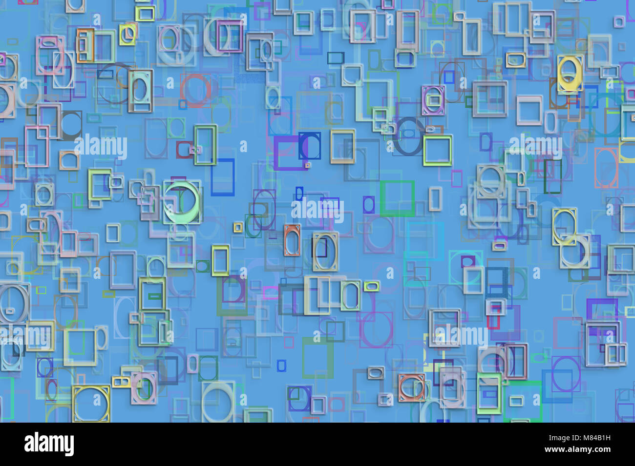 Abstract embossed & random square & rectangle shape, digital generative ...