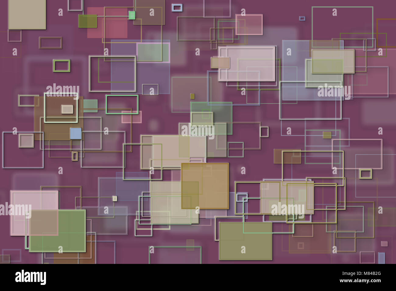 Abstract embossed & random square & rectangle shape, digital generative ...