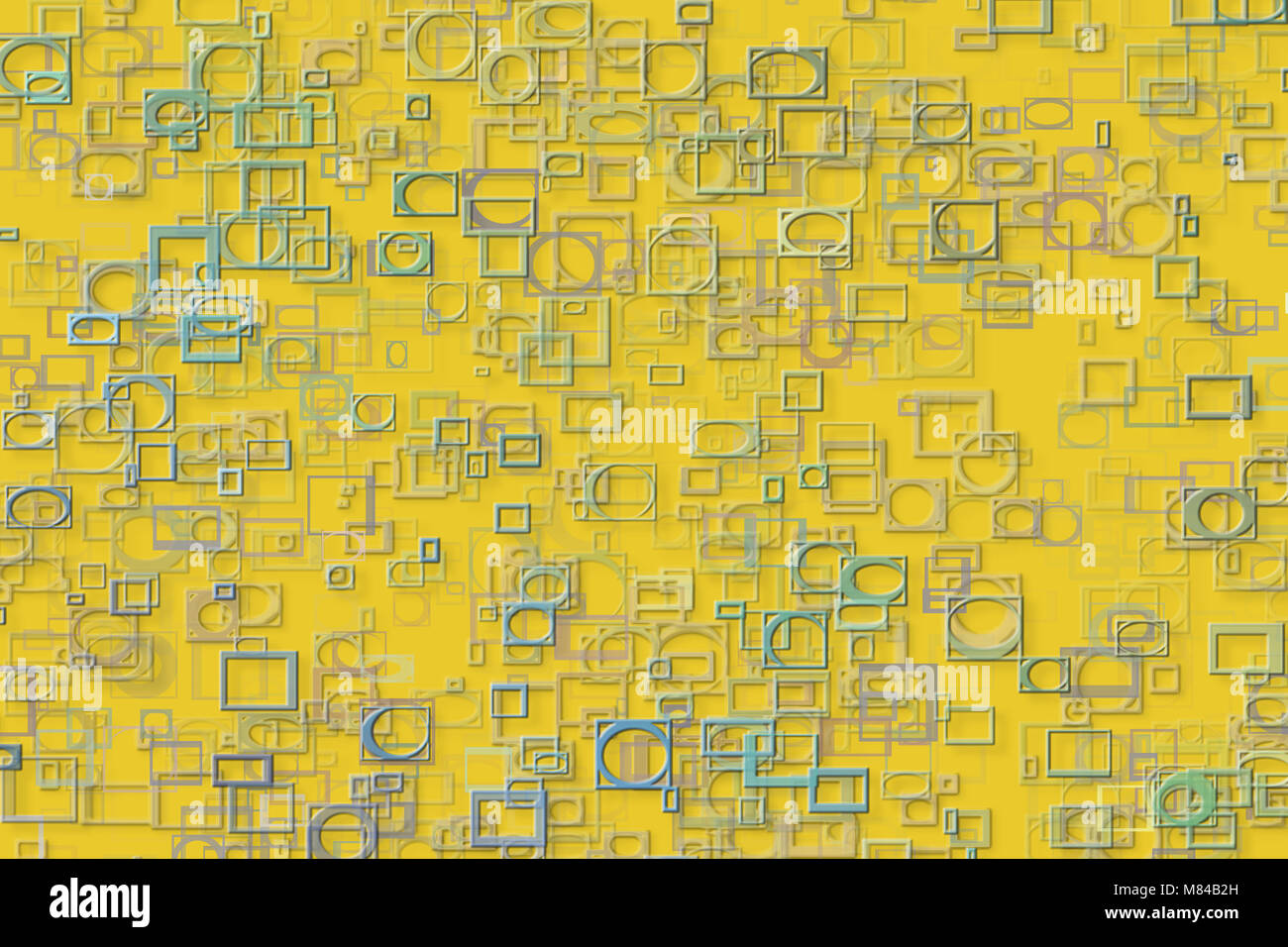 Abstract embossed & random square & rectangle shape, digital generative ...