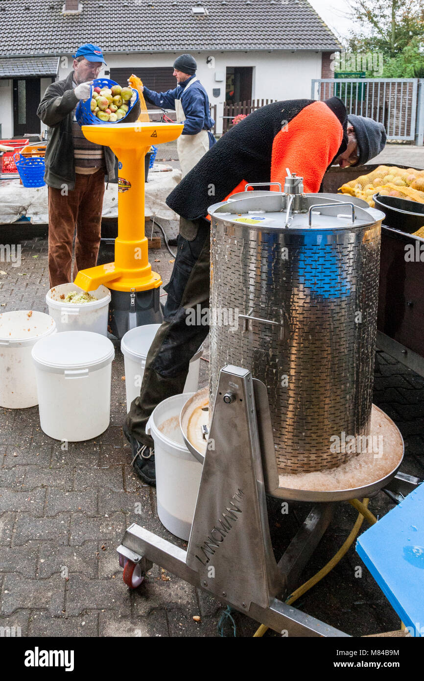 Craft Apple Juice manufacturing in Germany Stock Photo