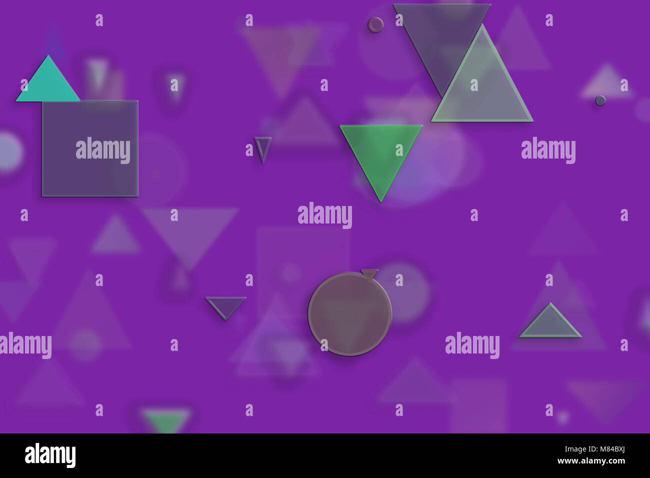 Abstract embossed & random circle, square, rectangle & triangle shape ...