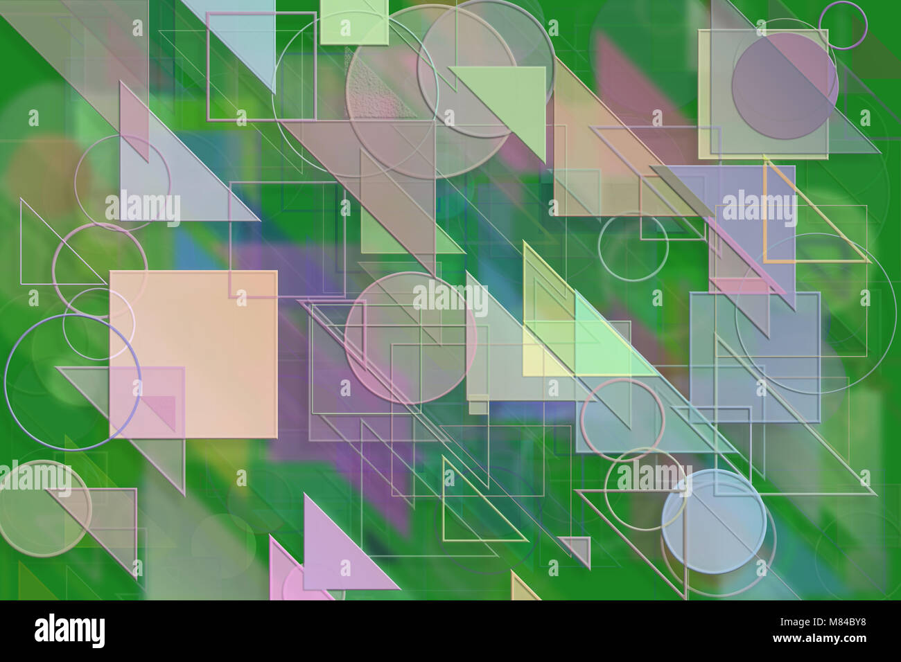 Abstract embossed & random circle, square, rectangle & triangle shape ...