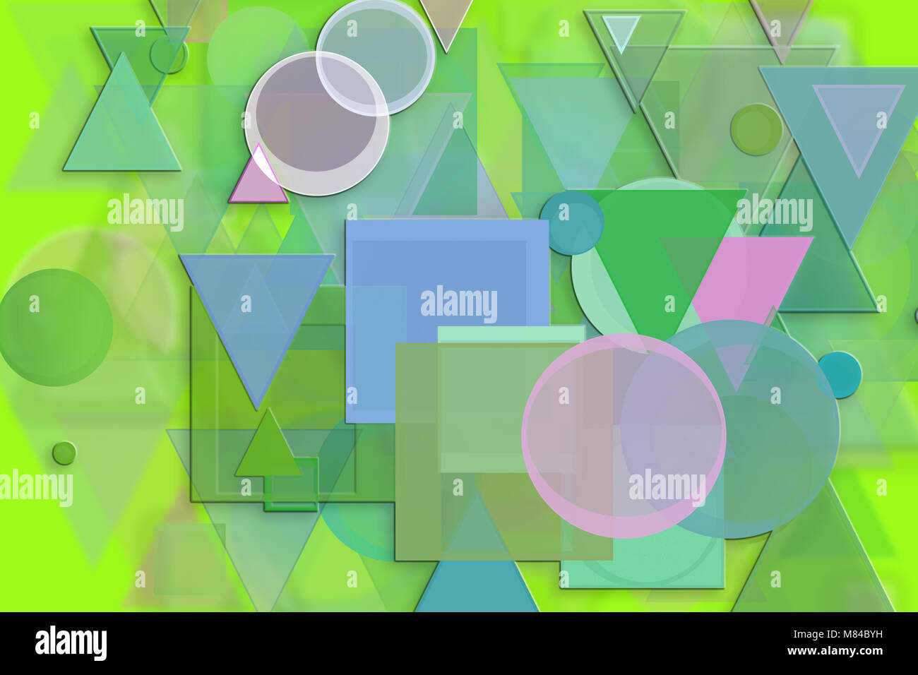 Abstract embossed & random circle, square, rectangle & triangle shape ...