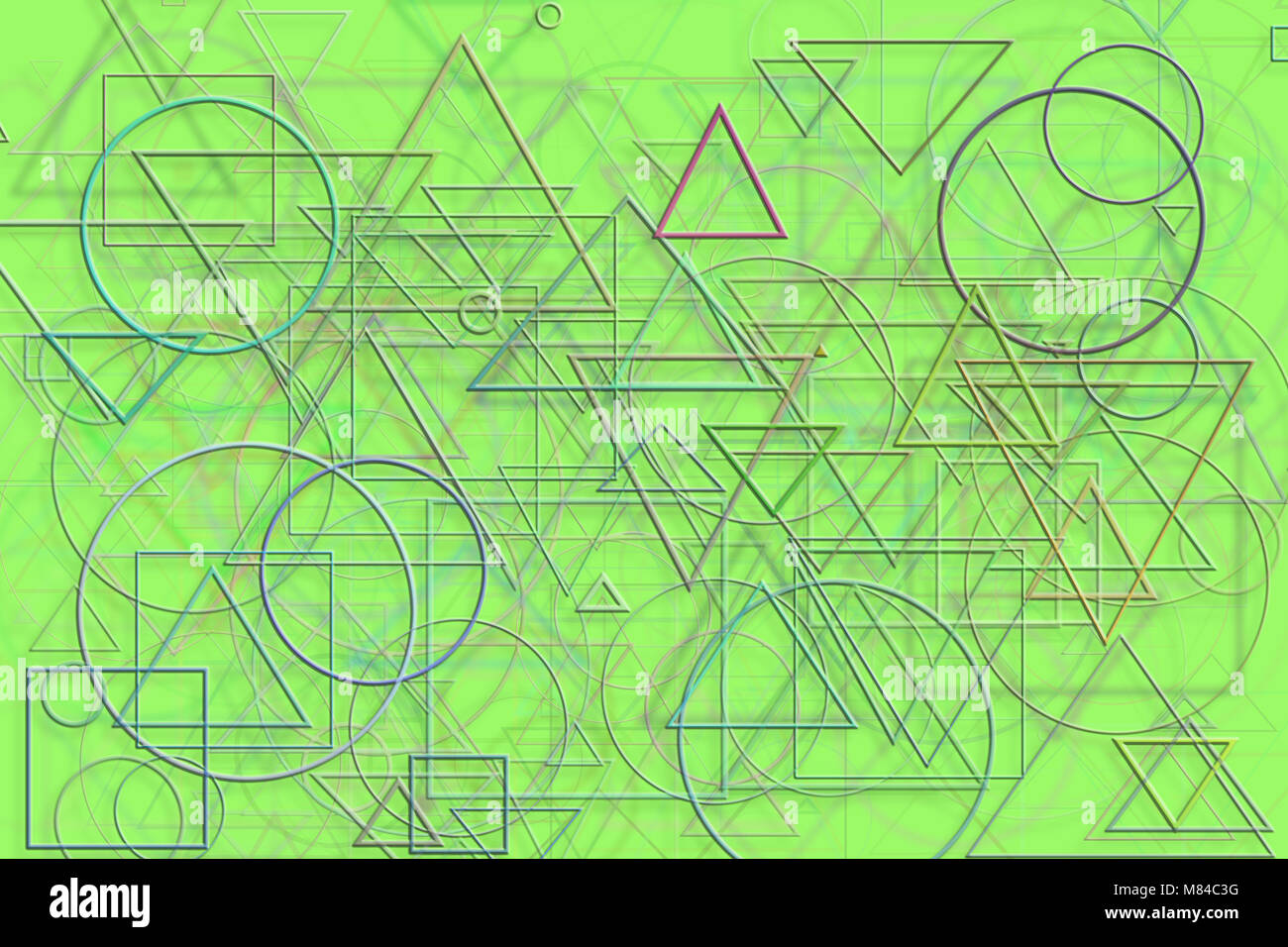 Abstract embossed & random circle, square, rectangle & triangle shape ...