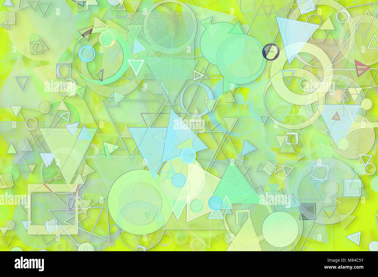 Abstract embossed & random circle, square, rectangle & triangle shape ...