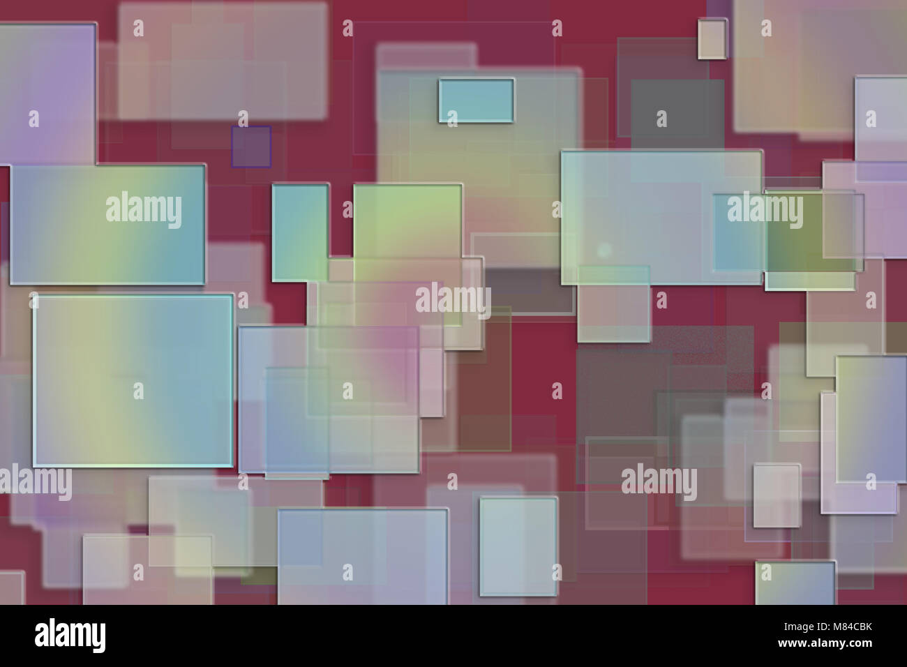 Abstract embossed & random square & rectangle shape, digital generative ...