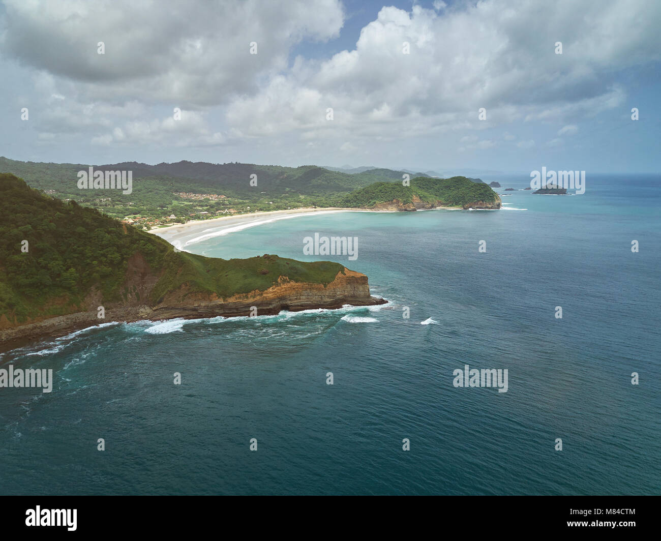 Ocean shore line in NIcaragua. Travel in central america theme Stock Photo