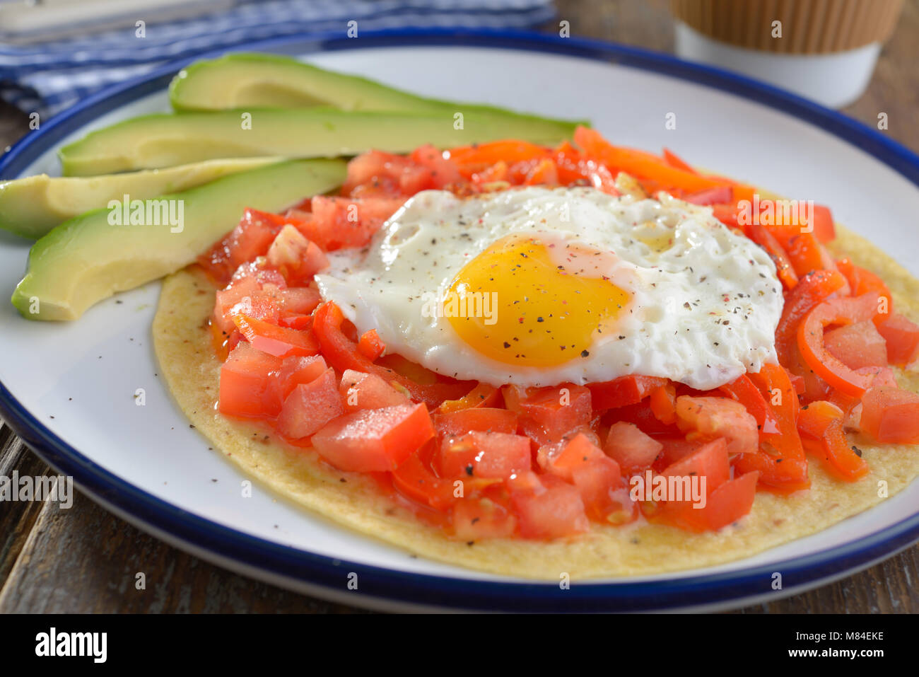 Huevos rancheros on the tortilla, the traditional Mexican breakfast dish Stock Photo Alamy