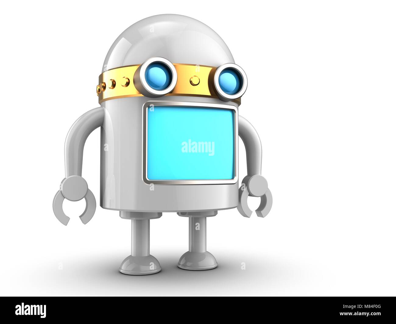 3d illustration of robot over white background Stock Photo - Alamy