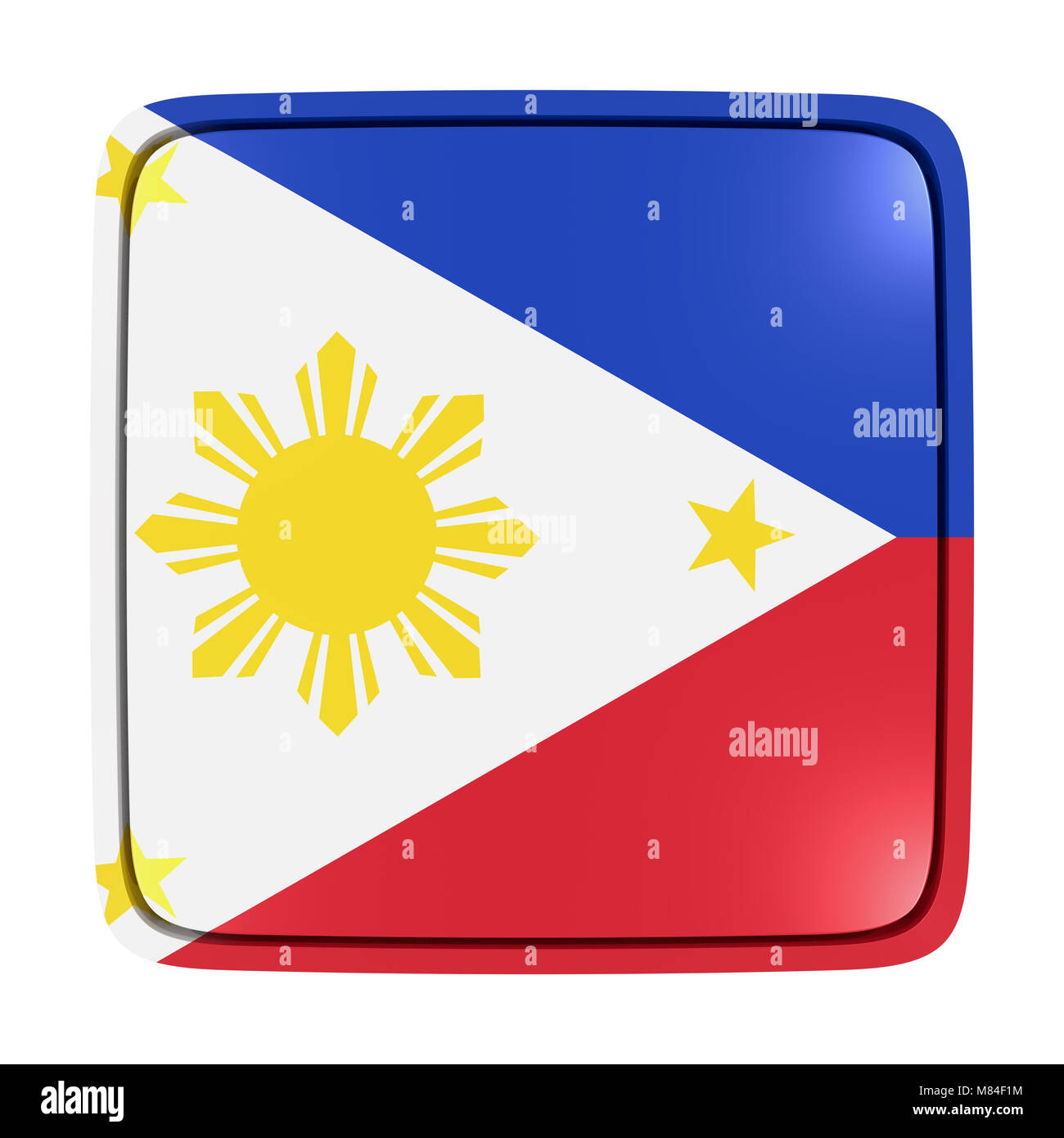 3d Rendering Of A Philippines Flag Icon Isolated On White Background Stock Photo Alamy