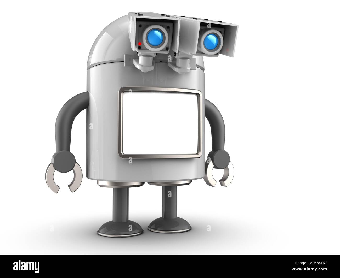 3d illustration of robot over white background Stock Photo - Alamy