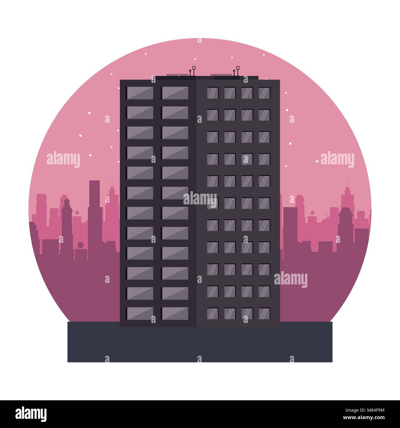 Buildings cityscape at night vector illustration graphic design Stock ...